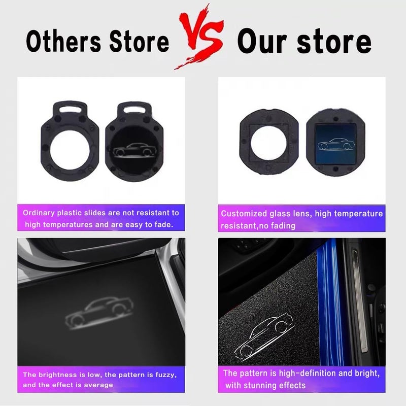 JUNMEI 2PCS Never Fade Door Lights Logo for Dodge Challenger 2015-present, Courtesy LED Welcome Puddle Projection Light Lamps Accessories (CAR) - Image 2